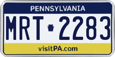 PA license plate MRT2283
