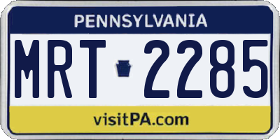 PA license plate MRT2285