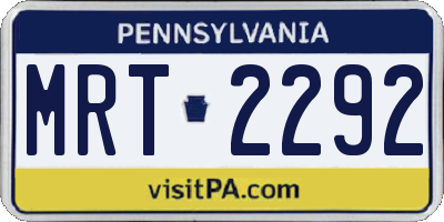 PA license plate MRT2292