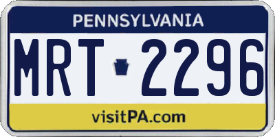 PA license plate MRT2296