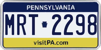PA license plate MRT2298