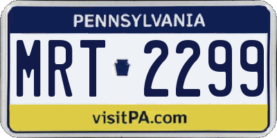 PA license plate MRT2299