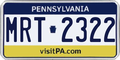 PA license plate MRT2322