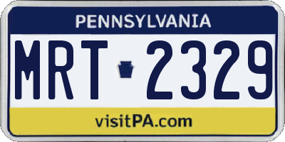PA license plate MRT2329