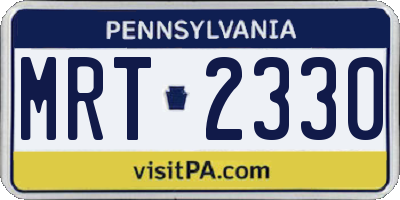 PA license plate MRT2330