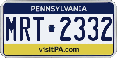 PA license plate MRT2332