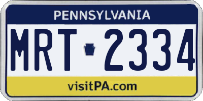 PA license plate MRT2334