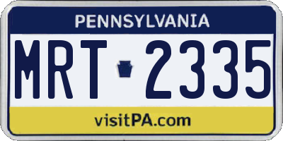 PA license plate MRT2335