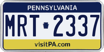 PA license plate MRT2337