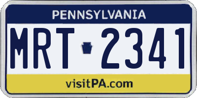 PA license plate MRT2341