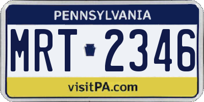 PA license plate MRT2346
