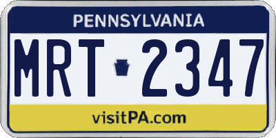 PA license plate MRT2347