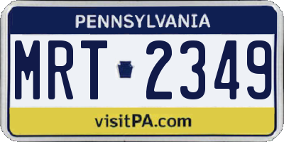 PA license plate MRT2349