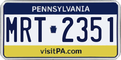 PA license plate MRT2351