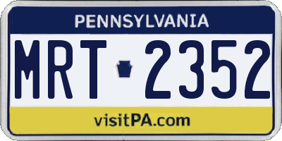 PA license plate MRT2352