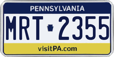 PA license plate MRT2355