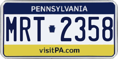 PA license plate MRT2358
