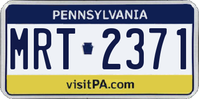 PA license plate MRT2371