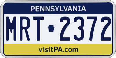 PA license plate MRT2372