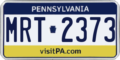 PA license plate MRT2373