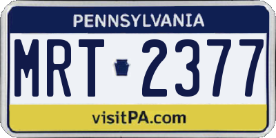 PA license plate MRT2377