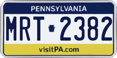 PA license plate MRT2382