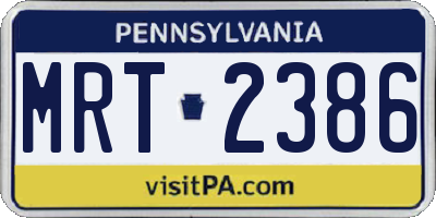 PA license plate MRT2386