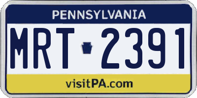 PA license plate MRT2391