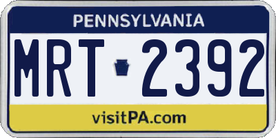 PA license plate MRT2392