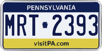 PA license plate MRT2393