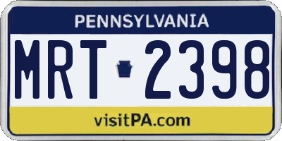 PA license plate MRT2398