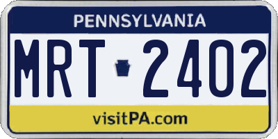 PA license plate MRT2402