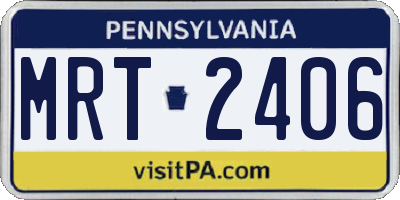 PA license plate MRT2406