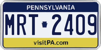 PA license plate MRT2409
