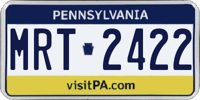 PA license plate MRT2422