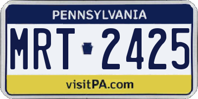 PA license plate MRT2425
