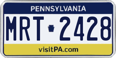PA license plate MRT2428