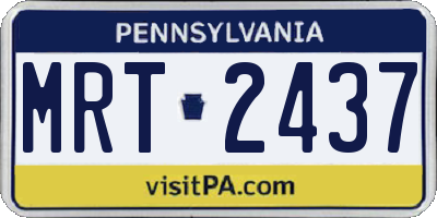 PA license plate MRT2437
