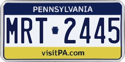 PA license plate MRT2445