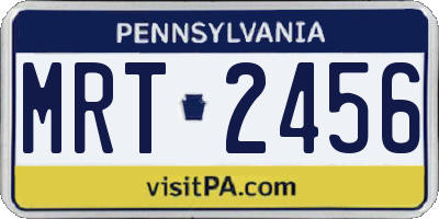 PA license plate MRT2456