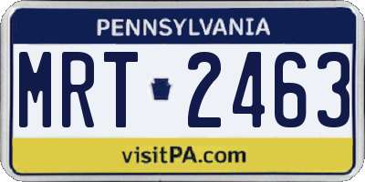 PA license plate MRT2463