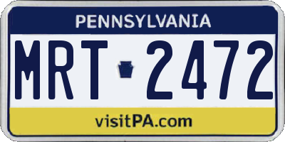 PA license plate MRT2472