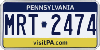 PA license plate MRT2474