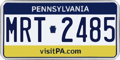 PA license plate MRT2485