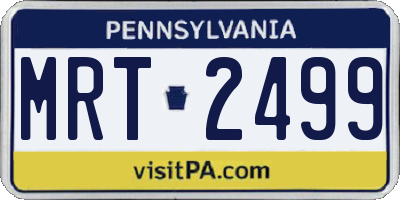 PA license plate MRT2499