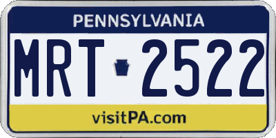 PA license plate MRT2522