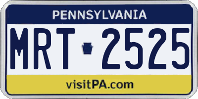 PA license plate MRT2525