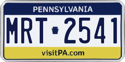 PA license plate MRT2541
