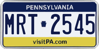 PA license plate MRT2545