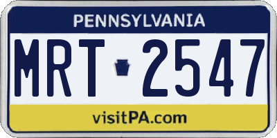 PA license plate MRT2547
